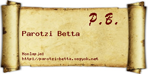 Parotzi Betta névjegykártya